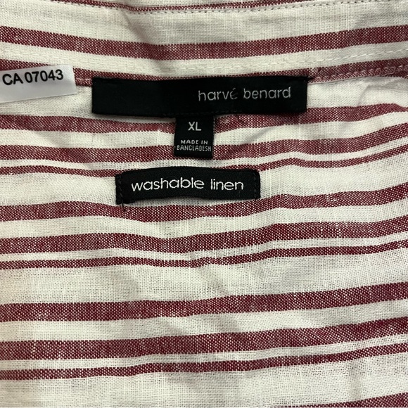 Sleeveless Tie Front ,Stripe Linen/Cotton Summer blouse , Sz XL - Picture 6 of 8